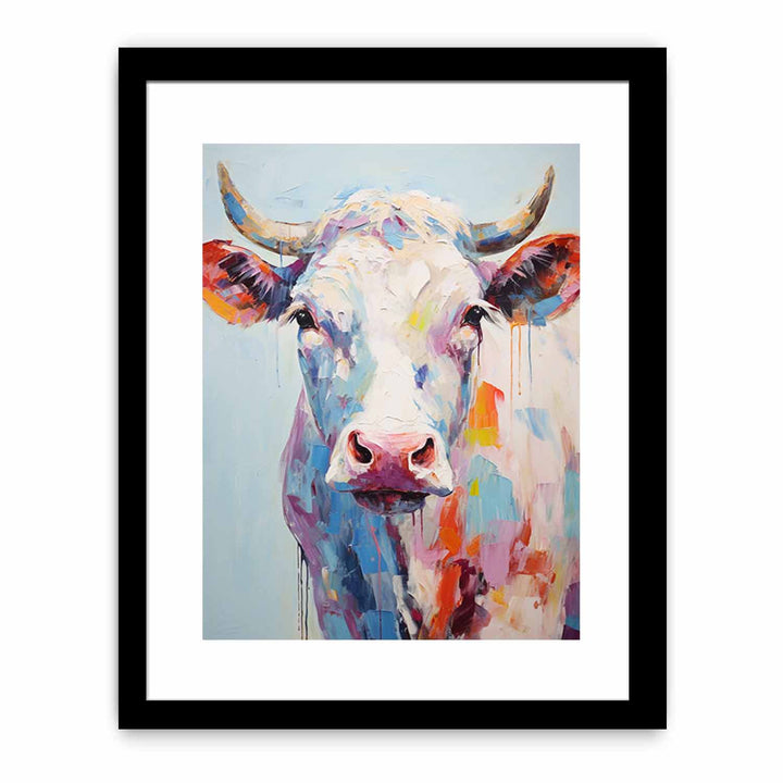 Modern Art Painting White Cow