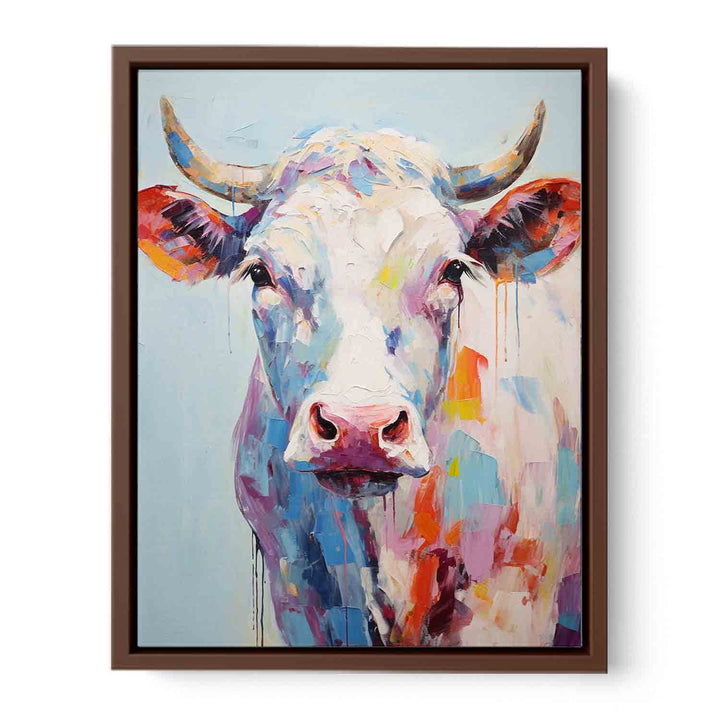 Modern Art Painting White Cow