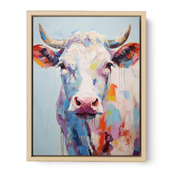 Modern Art Painting White Cow