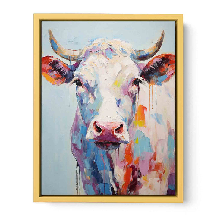 Modern Art Painting White Cow