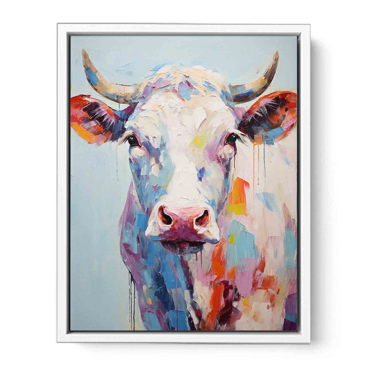 Modern Art Painting White Cow
