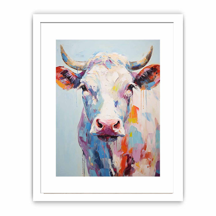 Modern Art Painting White Cow
