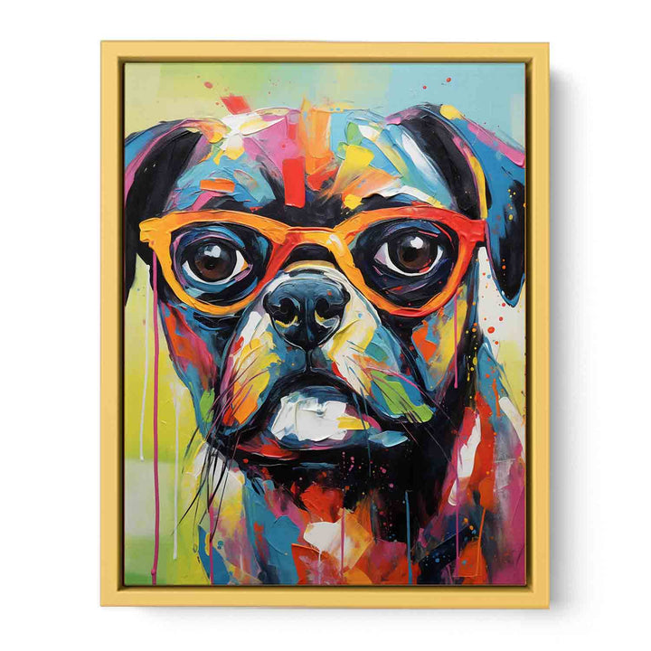 Modern Red Dog Art Painting