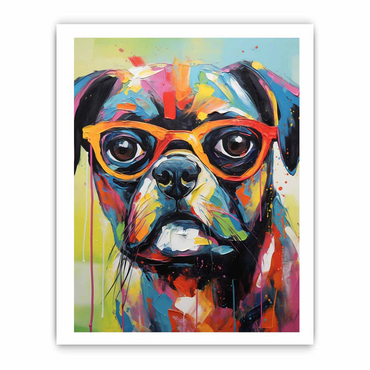 Modern Red Dog Art Painting