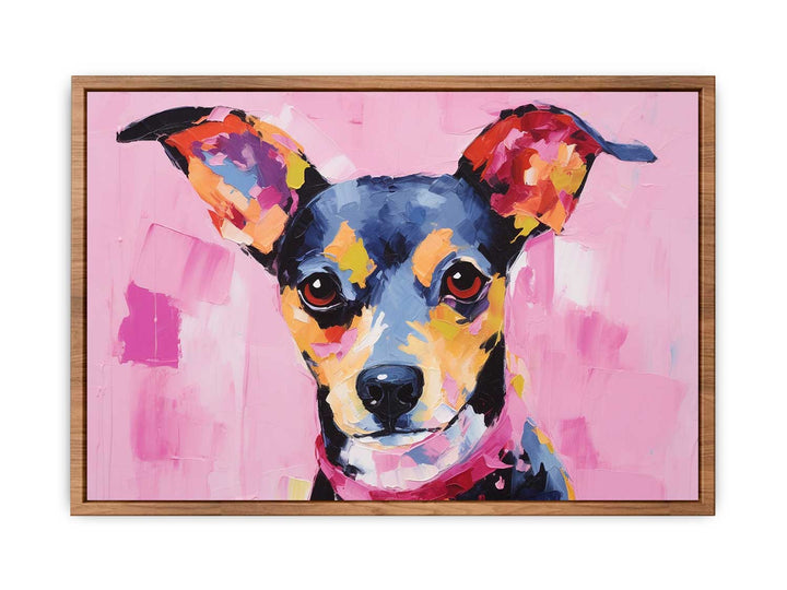 Modern Art Painting Pink Dog  