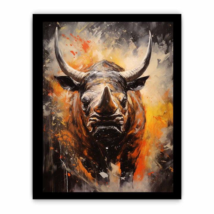 Modern Rhinoceros Art Painting