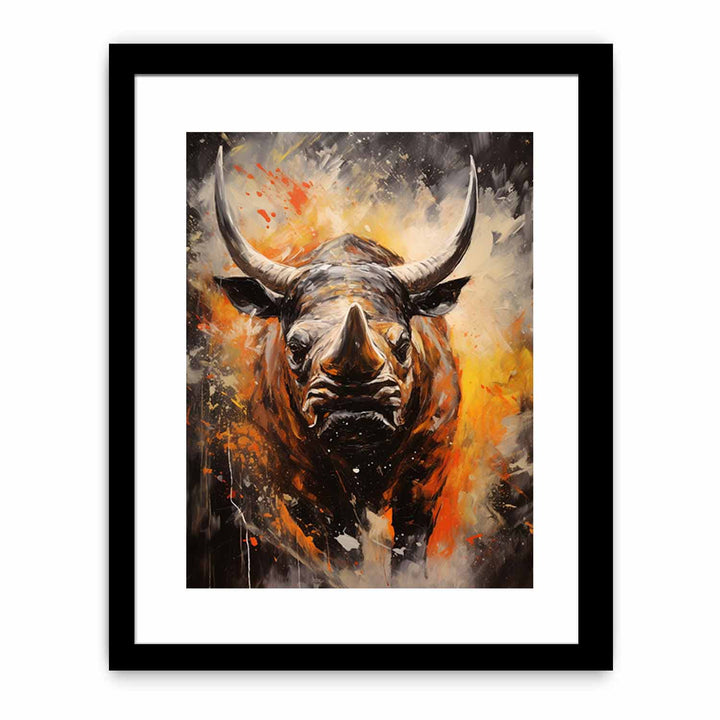 Modern Rhinoceros Art Painting