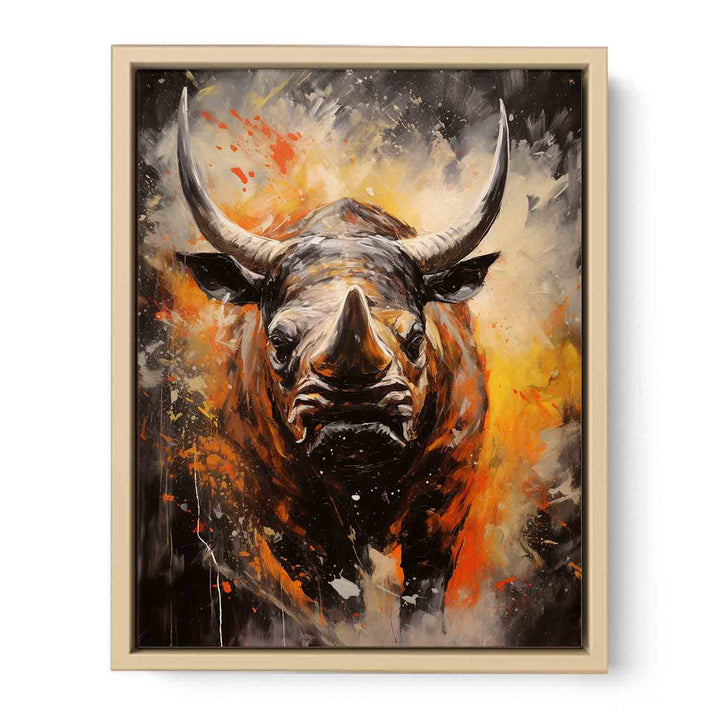 Modern Rhinoceros Art Painting