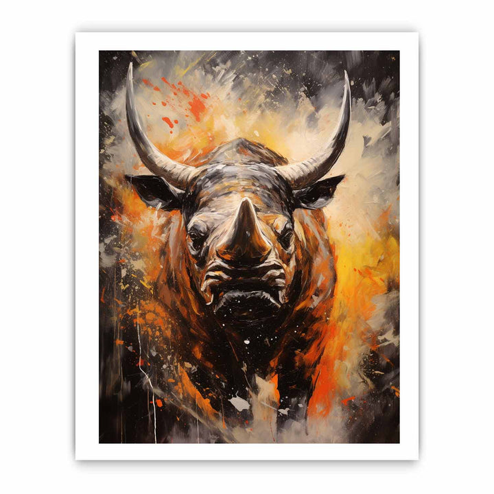 Modern Rhinoceros Art Painting