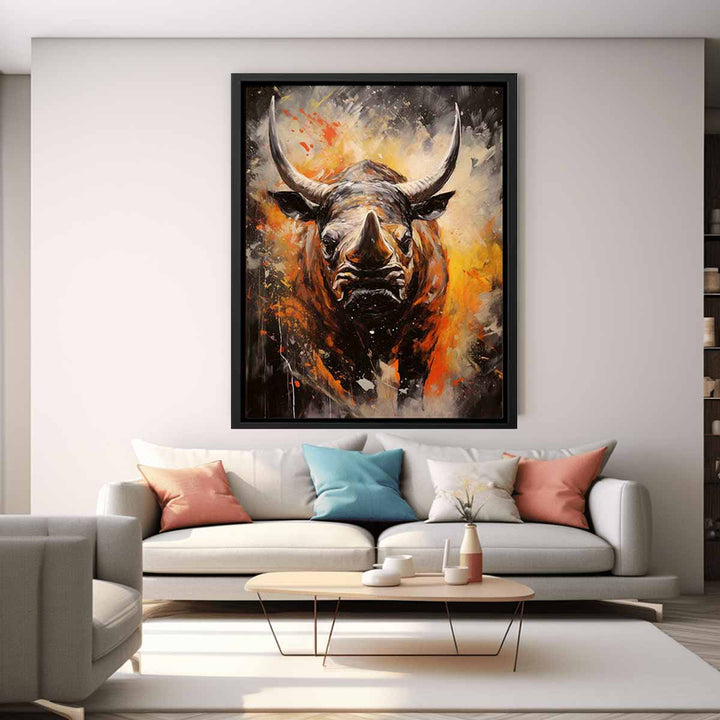 Modern Rhinoceros Art Painting