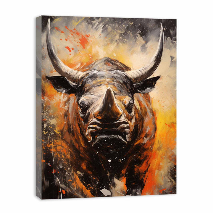 Modern Rhinoceros Art Painting