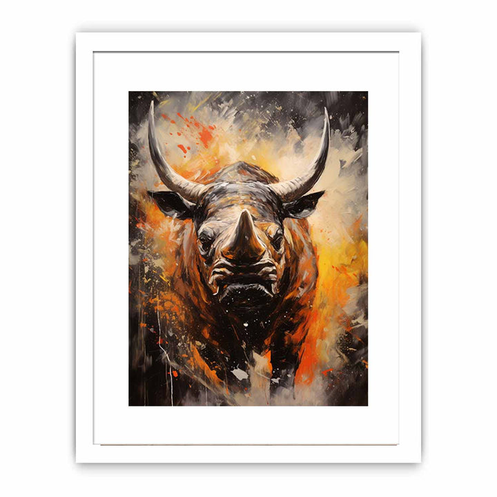Modern Rhinoceros Art Painting