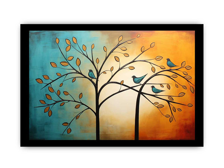 Modern Four Bird Art Painting