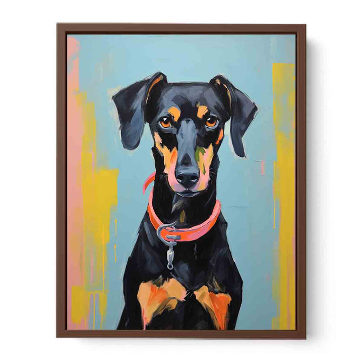Brown Black Dog Modern Art Painting