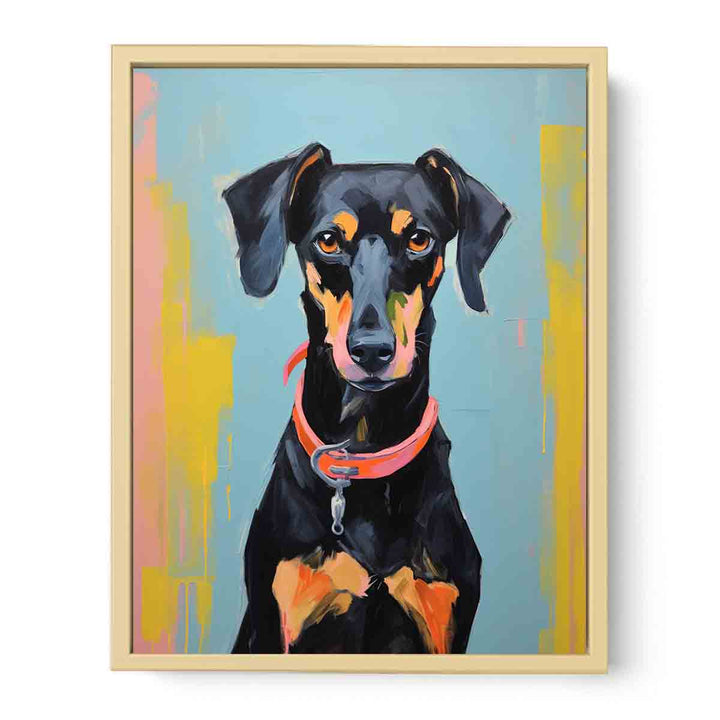 Brown Black Dog Modern Art Painting