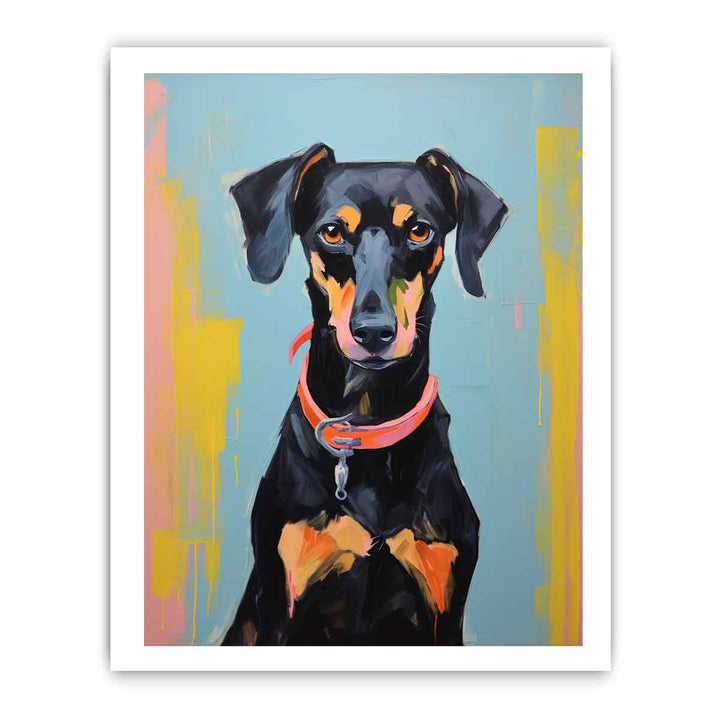 Brown Black Dog Modern Art Painting