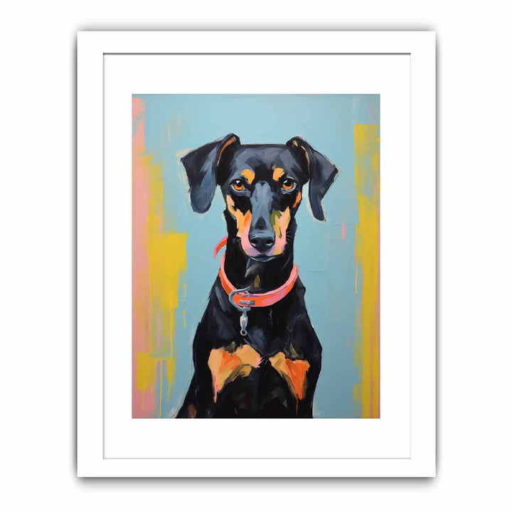Brown Black Dog Modern Art Painting