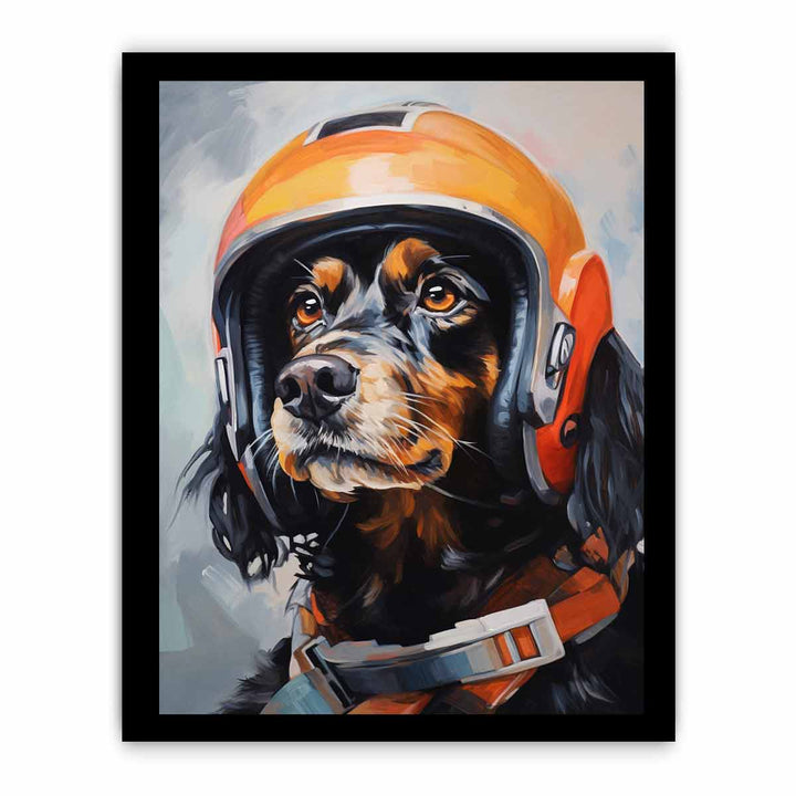 Modern Dog Helmet Art Painting