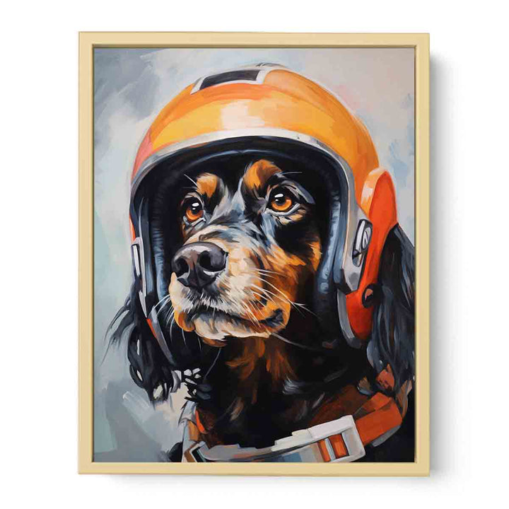 Modern Dog Helmet Art Painting