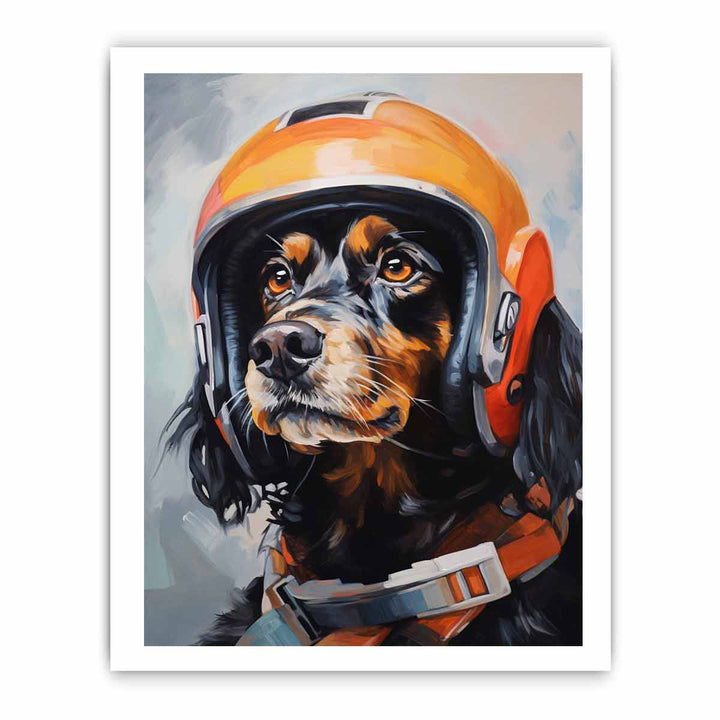 Modern Dog Helmet Art Painting