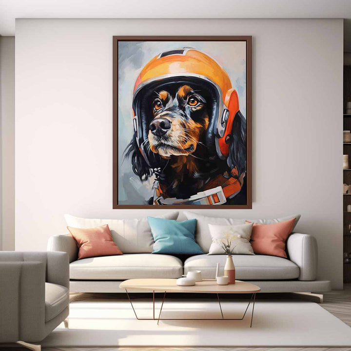 Modern Dog Helmet Art Painting
