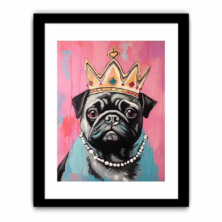 Modern Crown Pug Art Painting