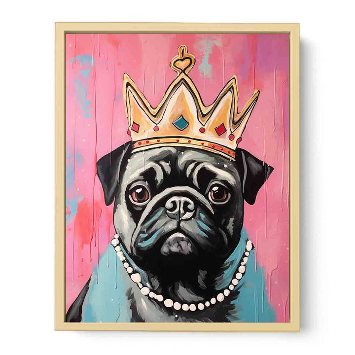 Modern Crown Pug Art Painting
