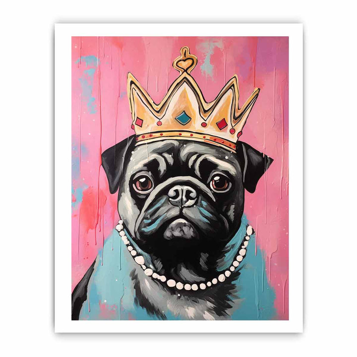 Modern Crown Pug Art Painting
