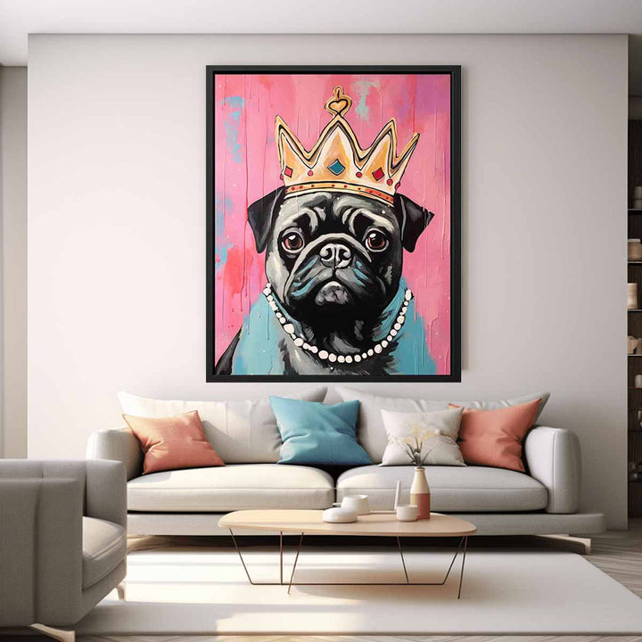 Modern Crown Pug Art Painting