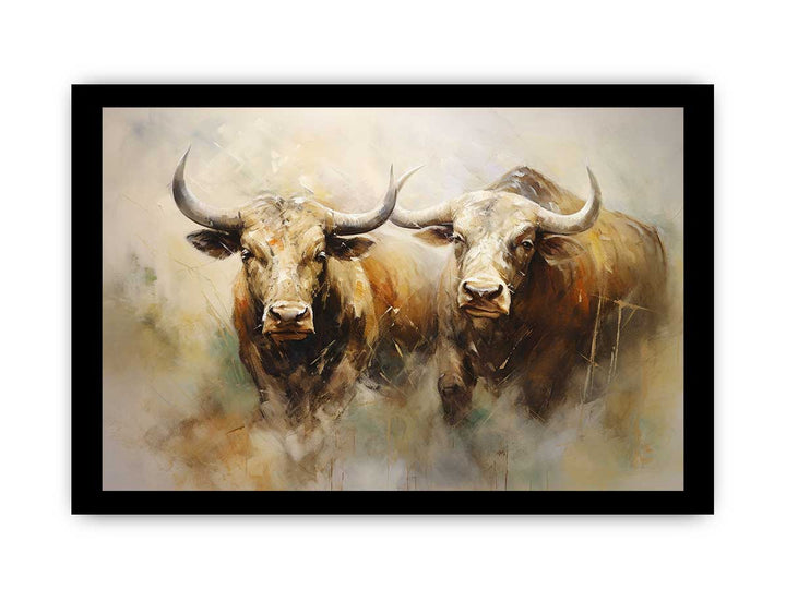 Modern Two Buffallo Art Painting