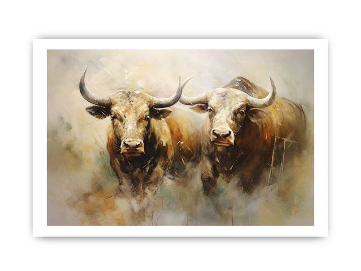 Modern Two Buffallo Art Painting