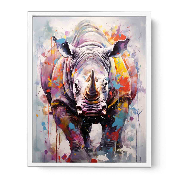 Modern Painting Rhinoceras Art  Canvas Print