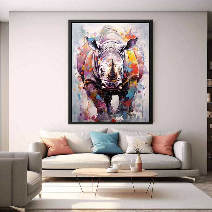 Modern Painting Rhinoceras Art  