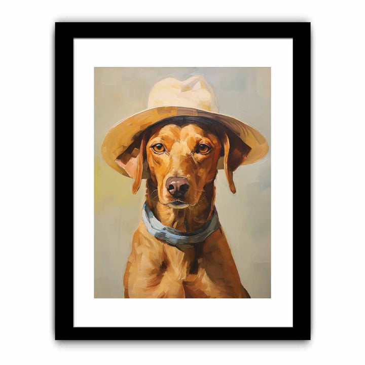Modern Hat And Dog Art Painting