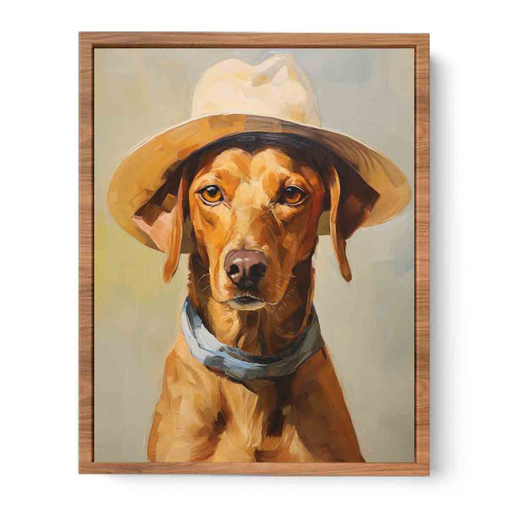 Modern Hat And Dog Art Painting