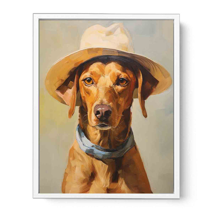 Modern Hat And Dog Art Painting