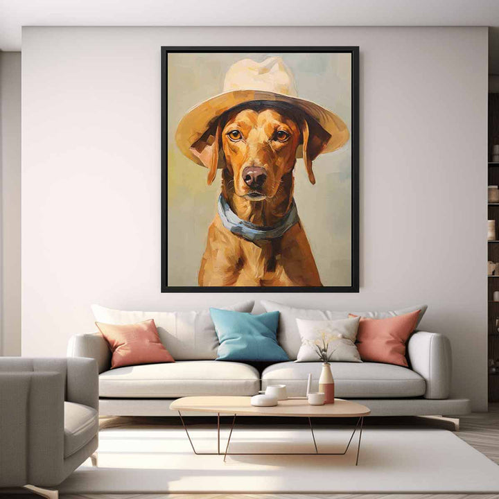 Modern Hat And Dog Art Painting