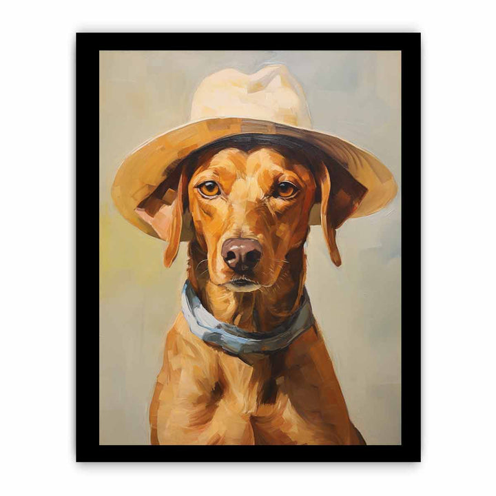 Modern Hat And Dog Art Painting