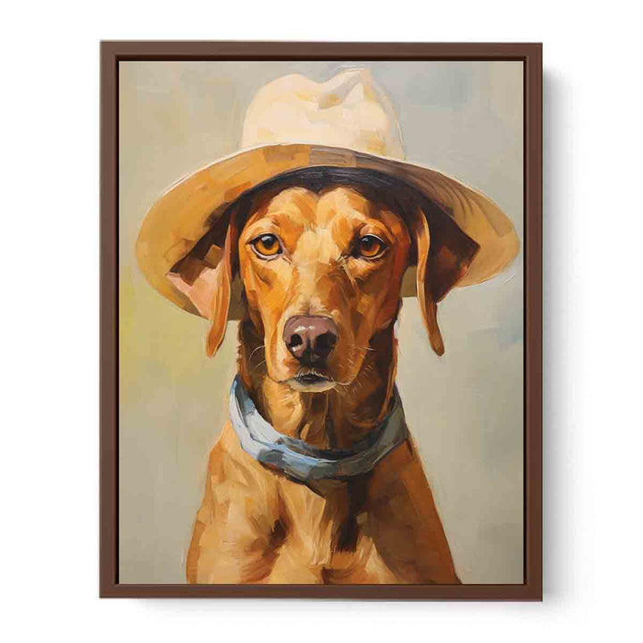 Modern Hat And Dog Art Painting