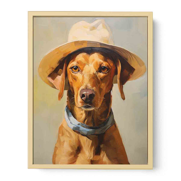 Modern Hat And Dog Art Painting