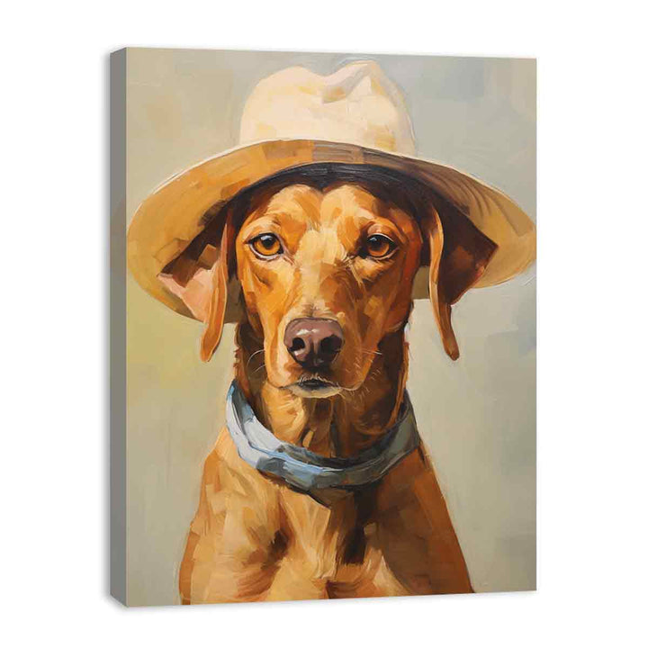 Modern Hat And Dog Art Painting