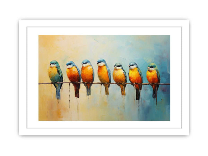 Modern Flower Bird Branches Art Painting