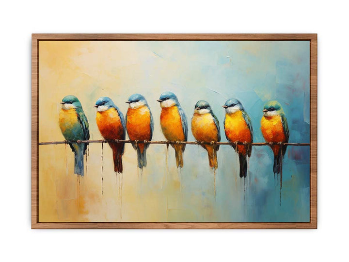 Modern Flower Bird Branches Art Painting