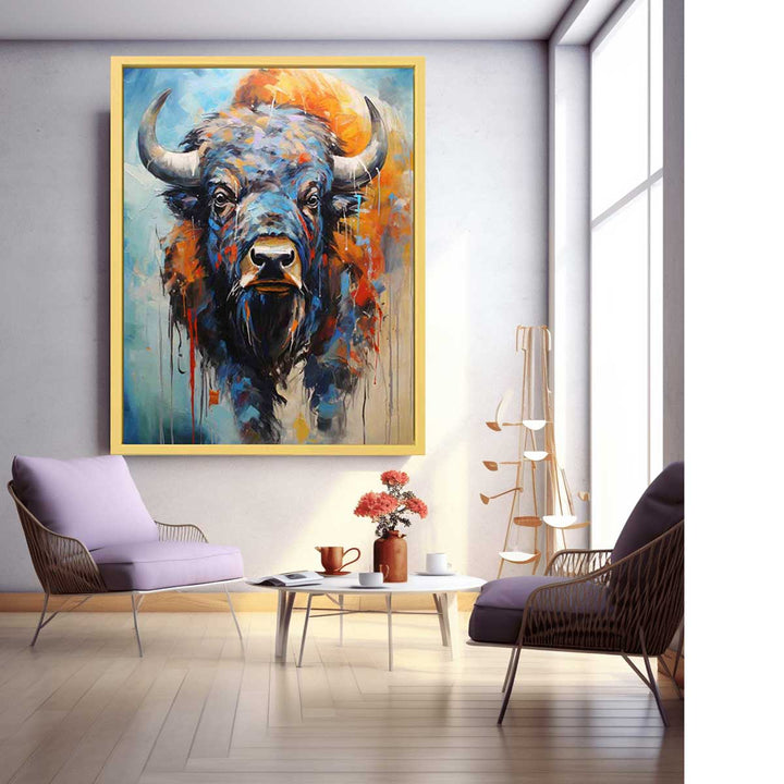 Modern Buffalo Art Painting