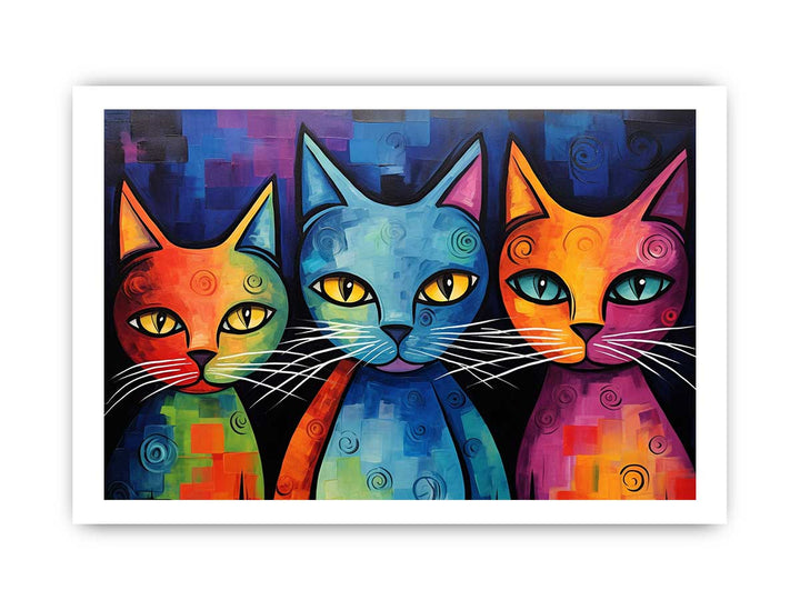 Modern Cat Art Painting