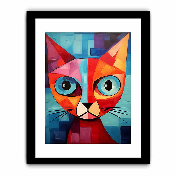 Modern Red Cat Art Painting
