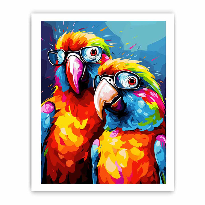 Two Parrot Modern Art Painting