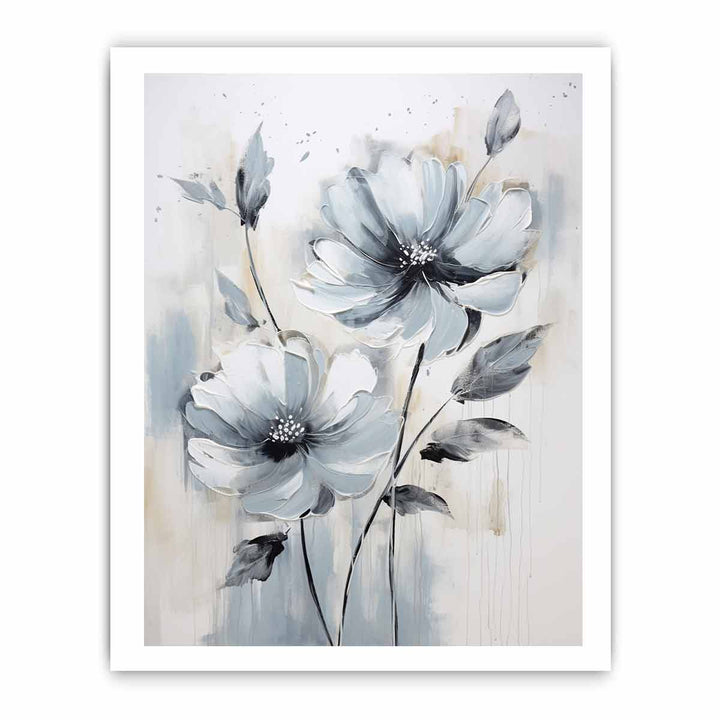 Flower Grey Art Painting