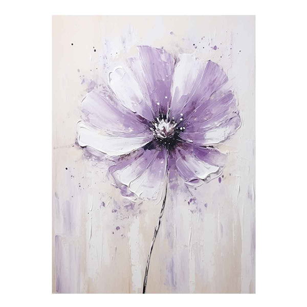 Flower White Purple Art Painting  