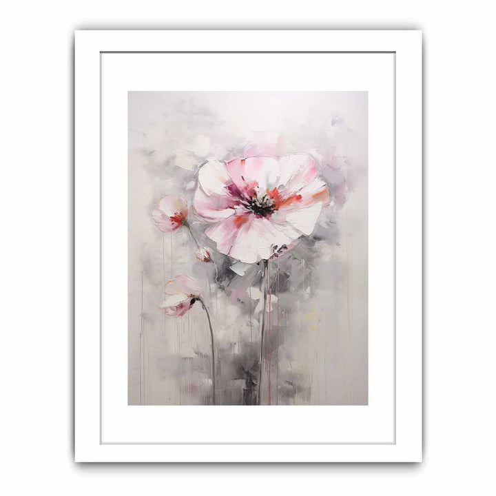 Flower Art Painting White Pink